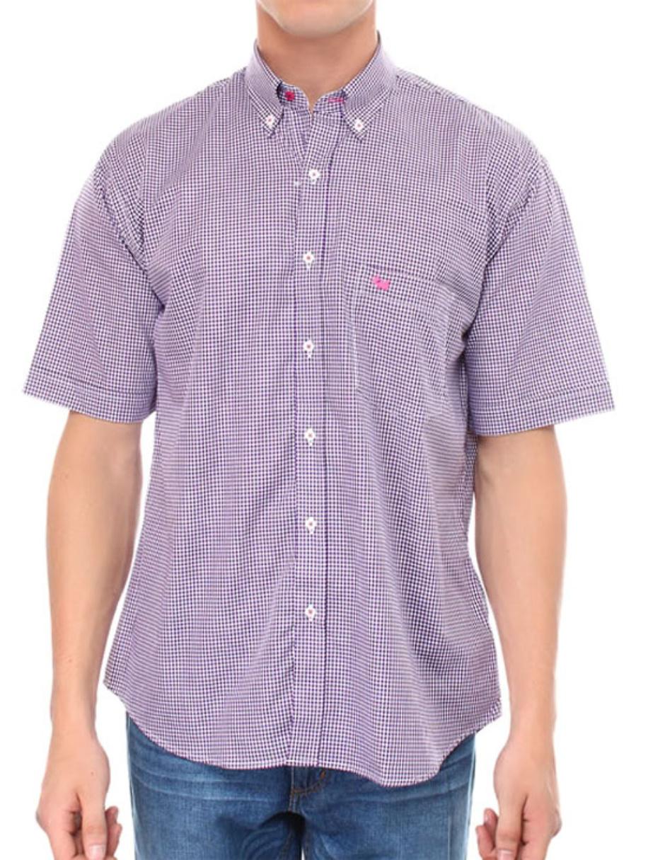 Camisa casual de algodón manga corta para hombre