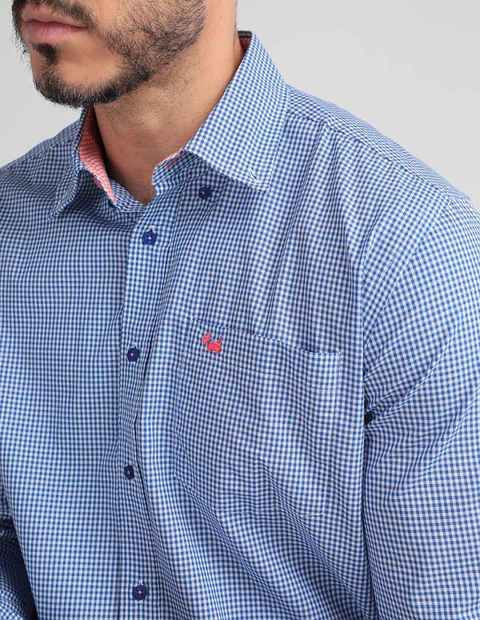 Camisa casual de algodón manga larga para hombre 6