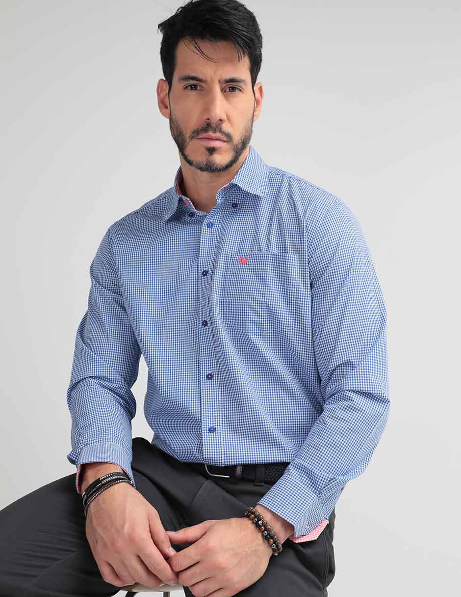Camisa casual de algodón manga larga para hombre Camisa casual de algodón manga larga para hombre