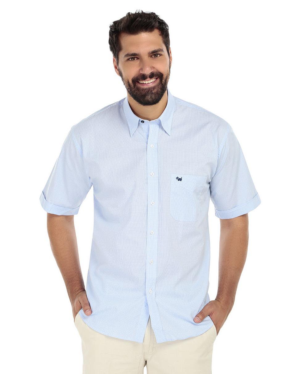 Camisa casual de algodón manga corta para hombre
