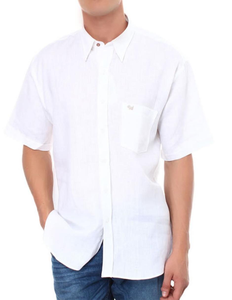 Camisa casual de lino manga corta para hombre