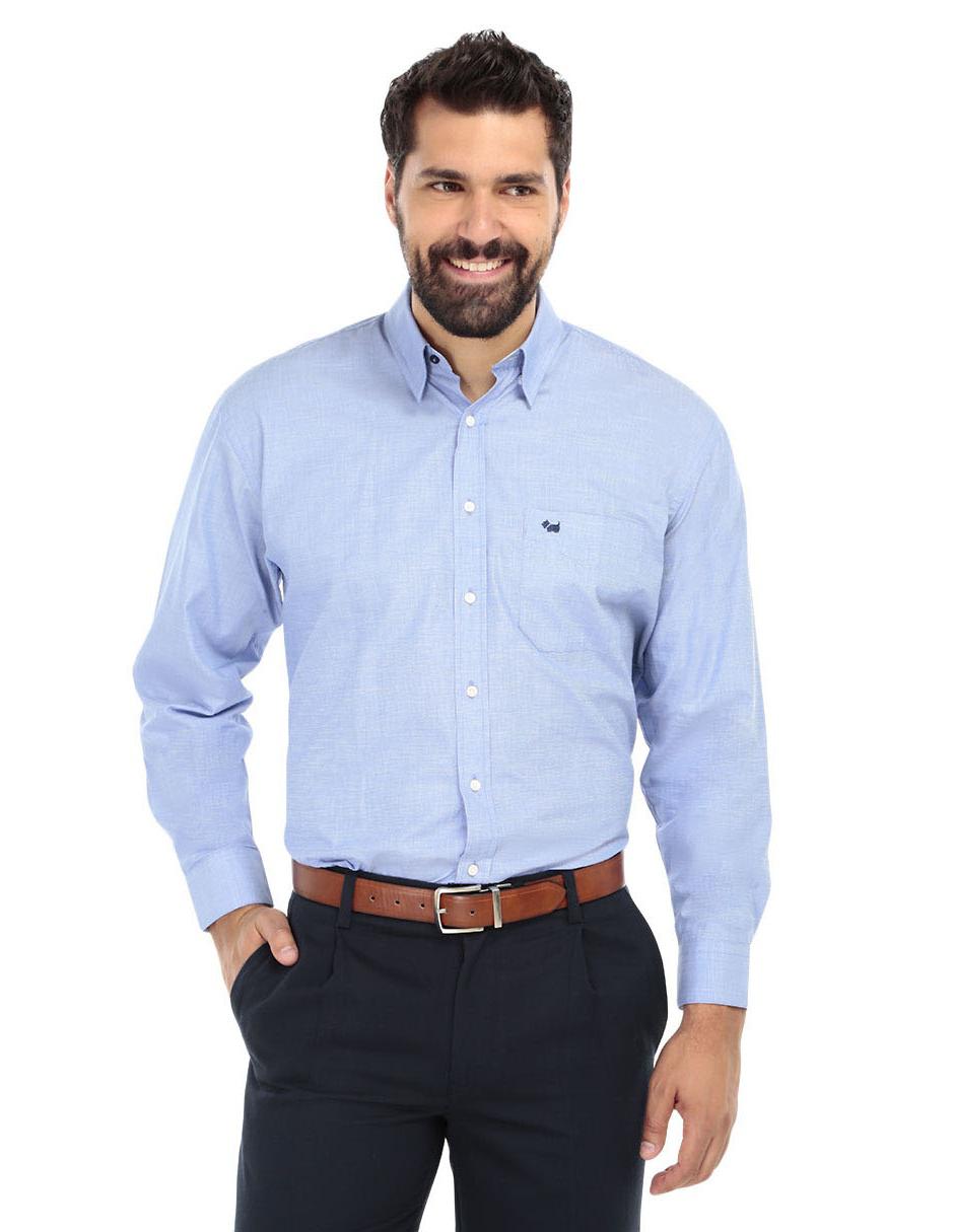 Camisa casual de algodón manga larga para hombre