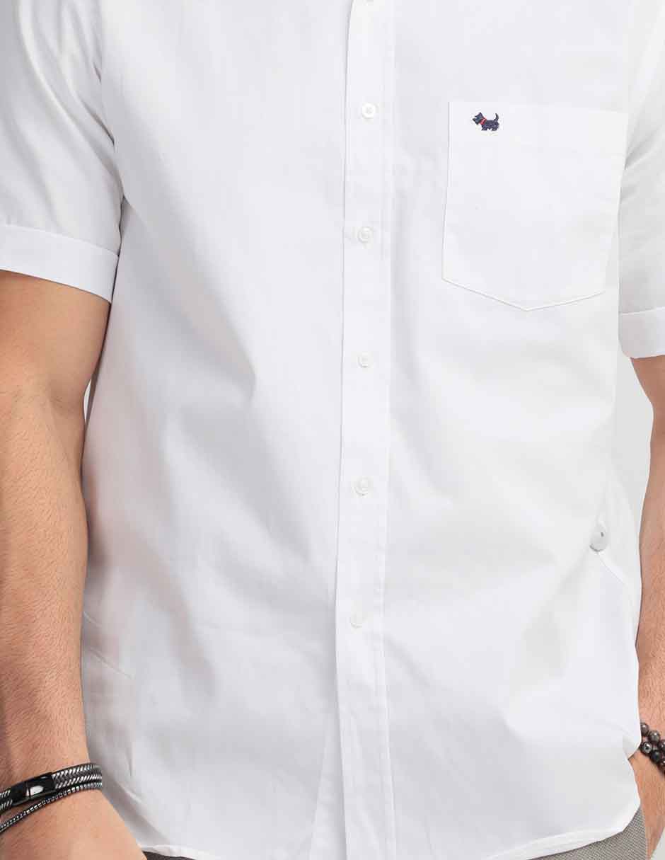 Camisa casual de algodón manga corta para hombre 6