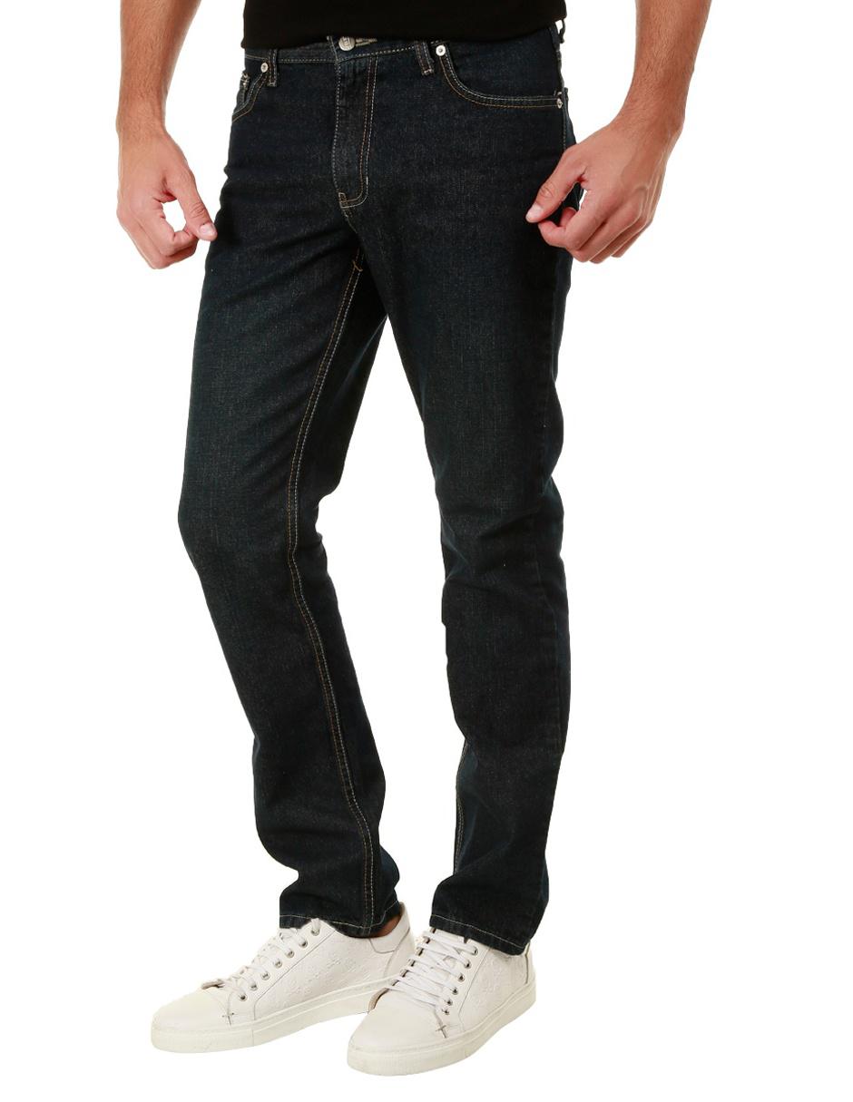 Jeans straight lavado obscuro para hombre 2