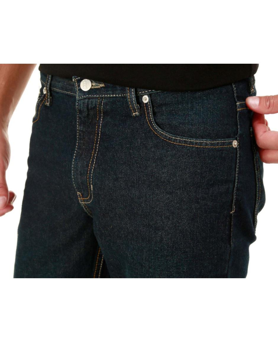 Jeans straight lavado obscuro para hombre 4