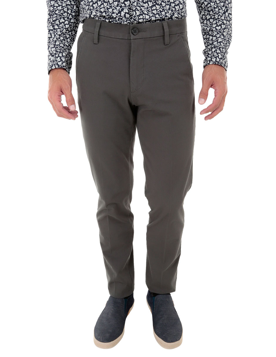 Pantalón casual regular slim de algodón para hombre 1