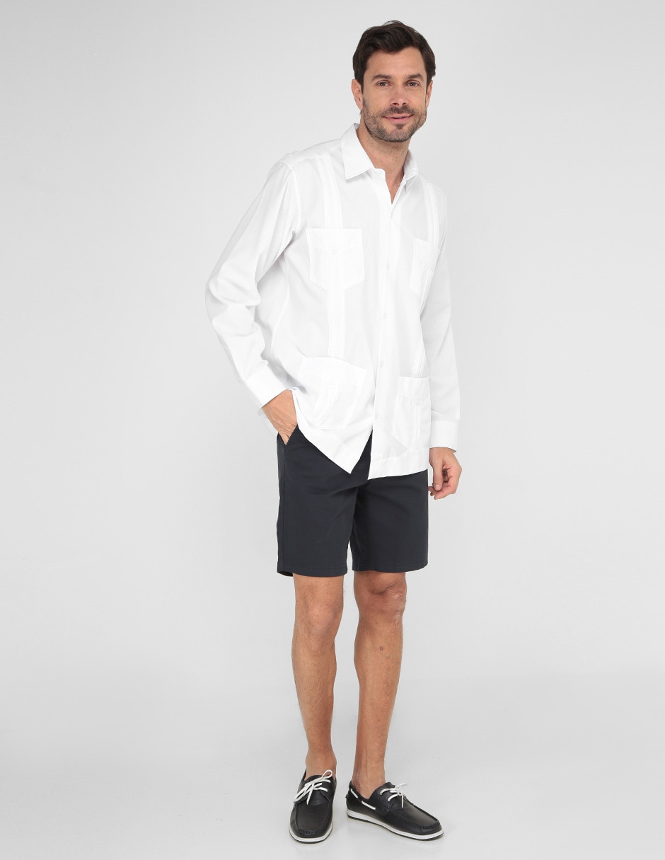 Guayabera manga larga para hombre 3