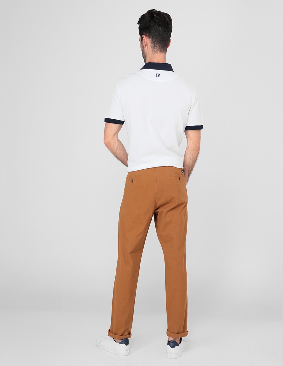 Pantalón casual chino slim de algodón para hombre 2