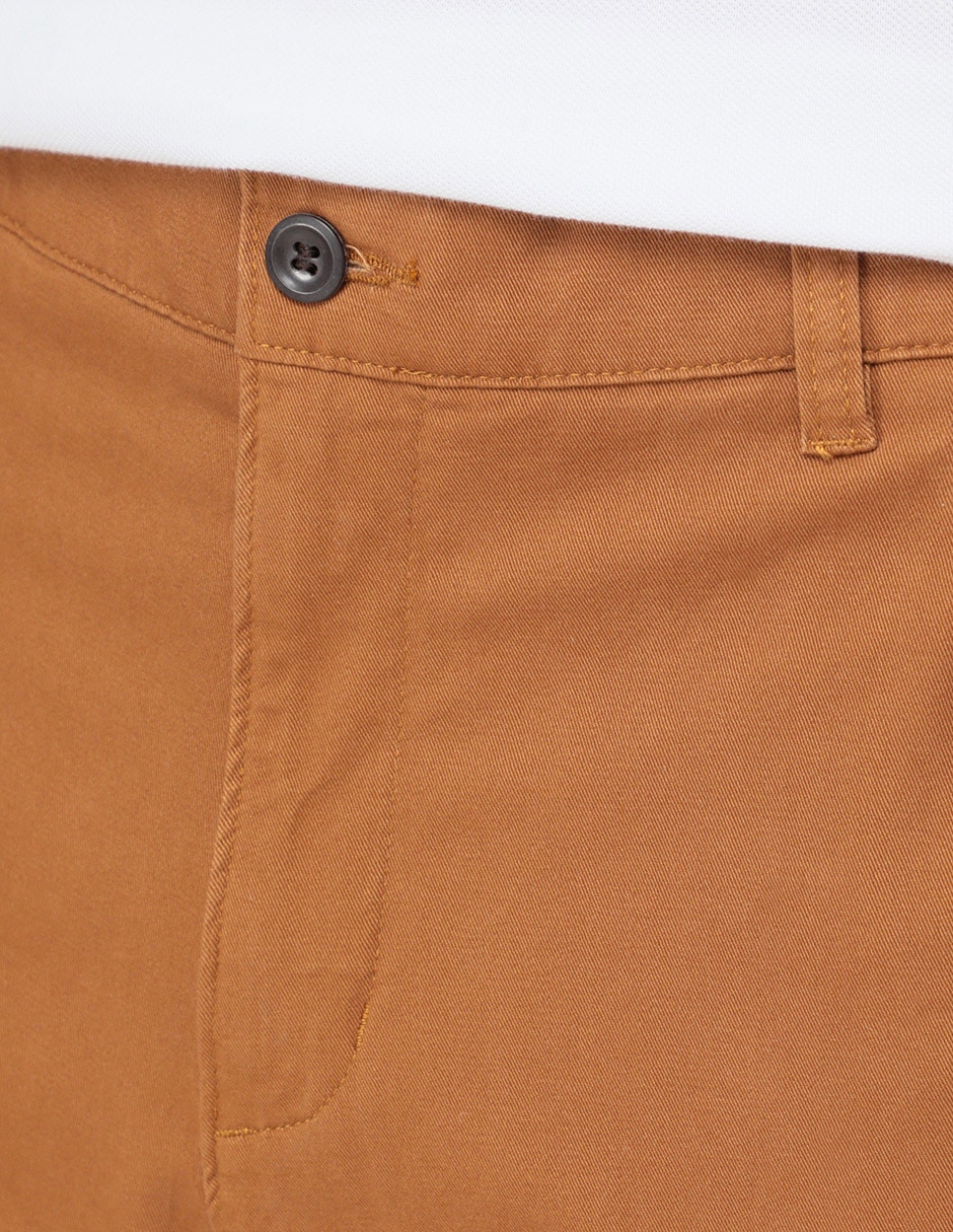 Pantalón casual chino slim de algodón para hombre 4