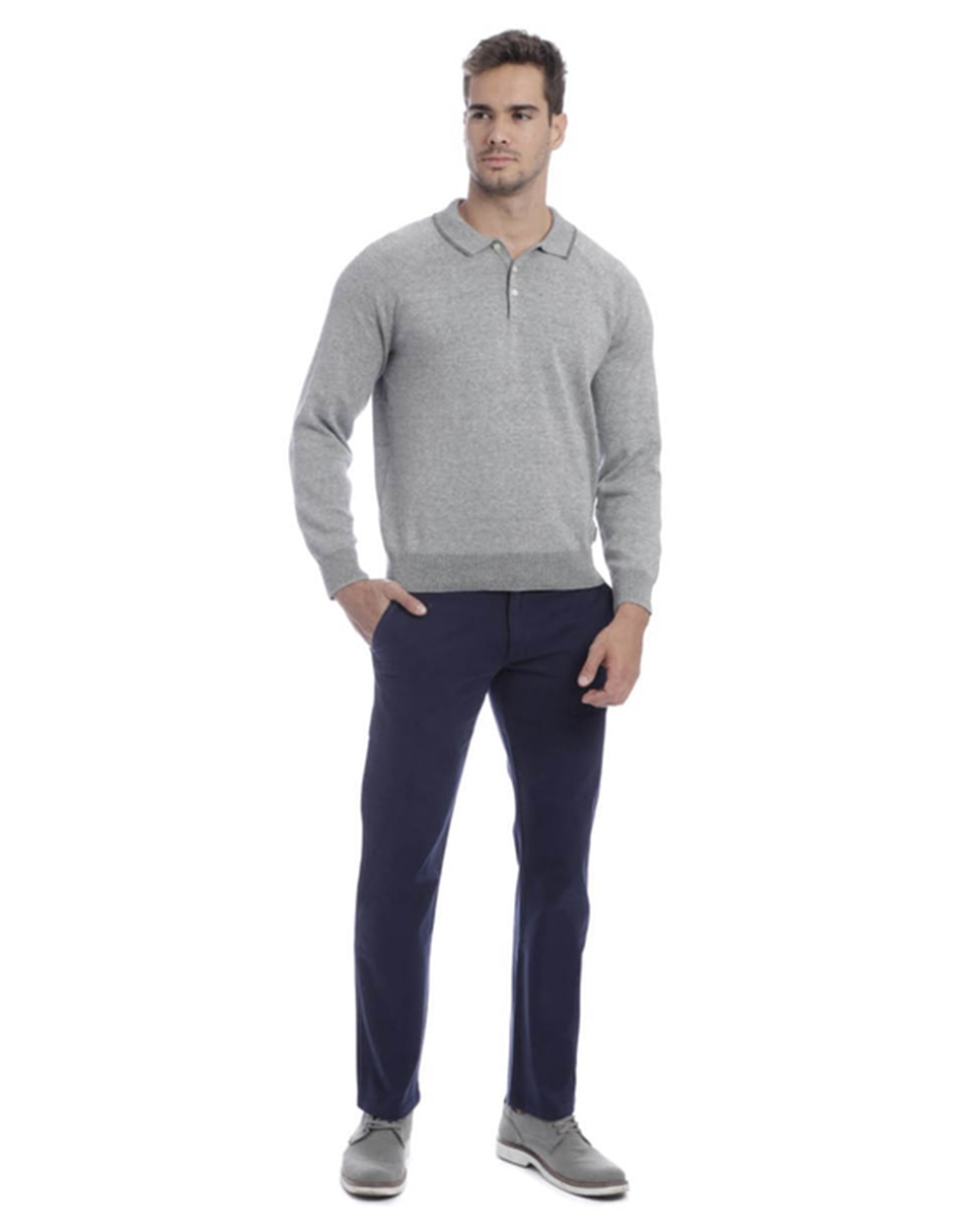 Pantalón casual regular recto de algodón para hombre 7