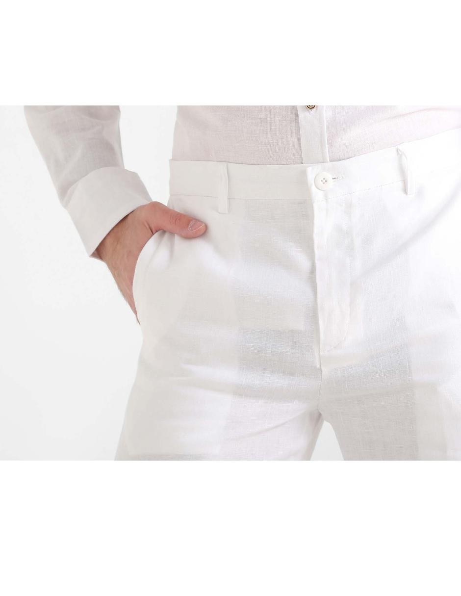 Pantalón recto de lino para hombre 4