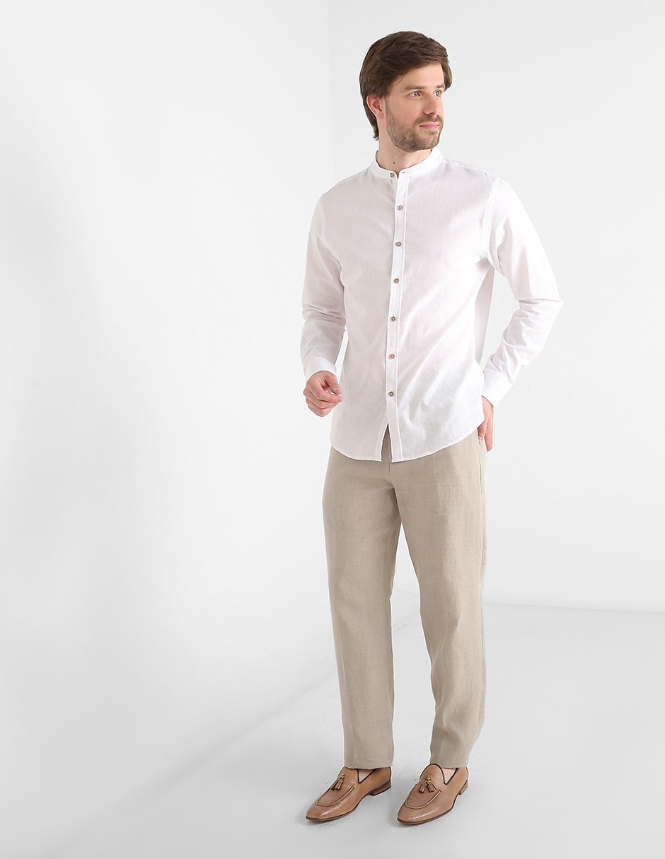 Pantalón recto de lino para hombre 3