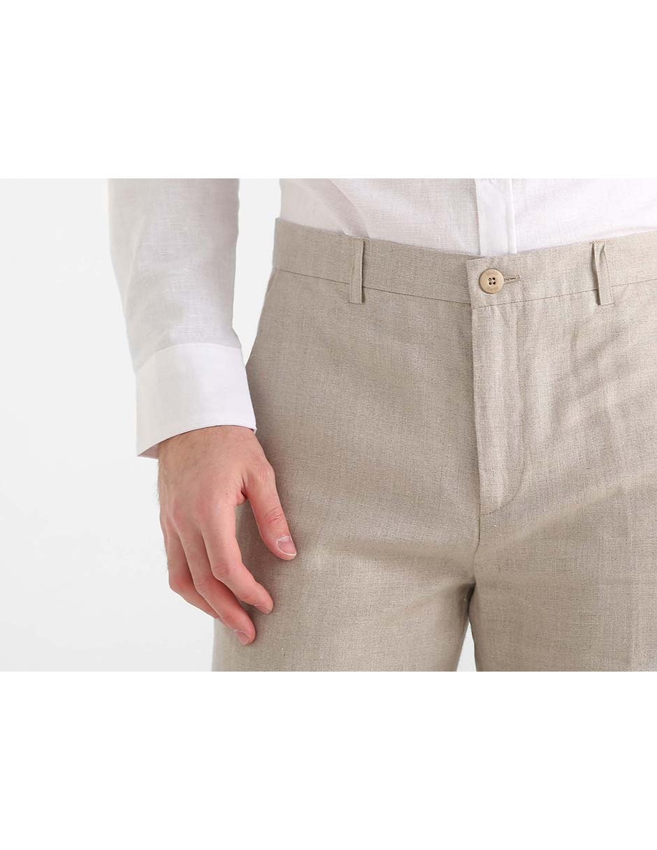 Pantalón recto de lino para hombre 4