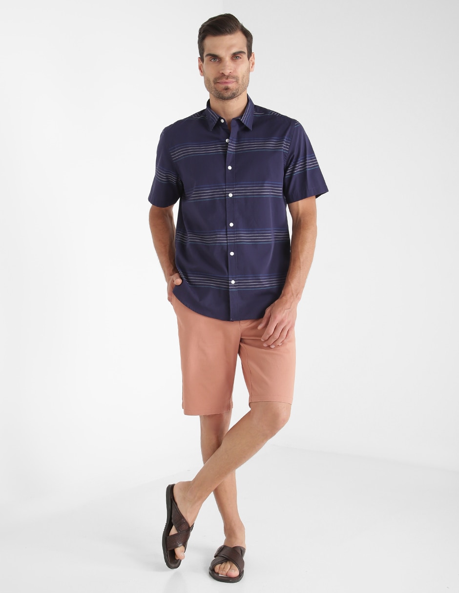Camisa casual Regent Street de algodón manga corta para hombre