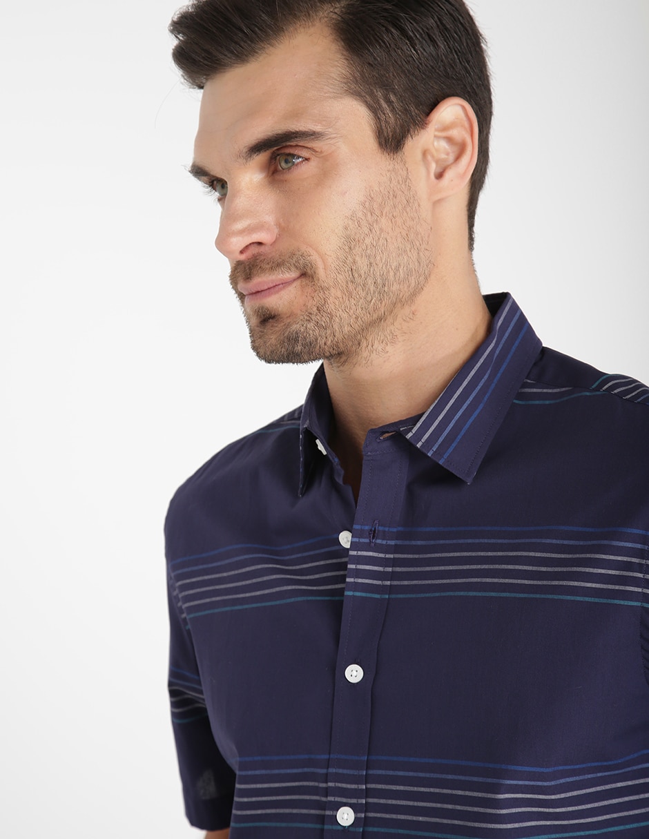 Camisa casual Regent Street de algodón manga corta para hombre