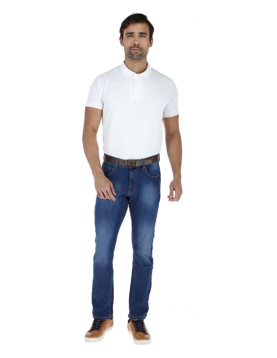 Jeans straight deslavado para hombre 3
