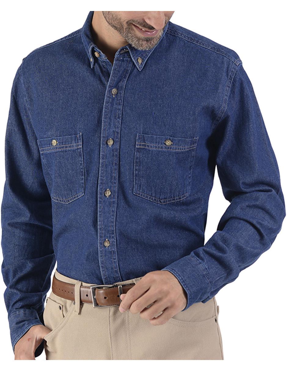 Camisa casual de algodón manga larga para hombre