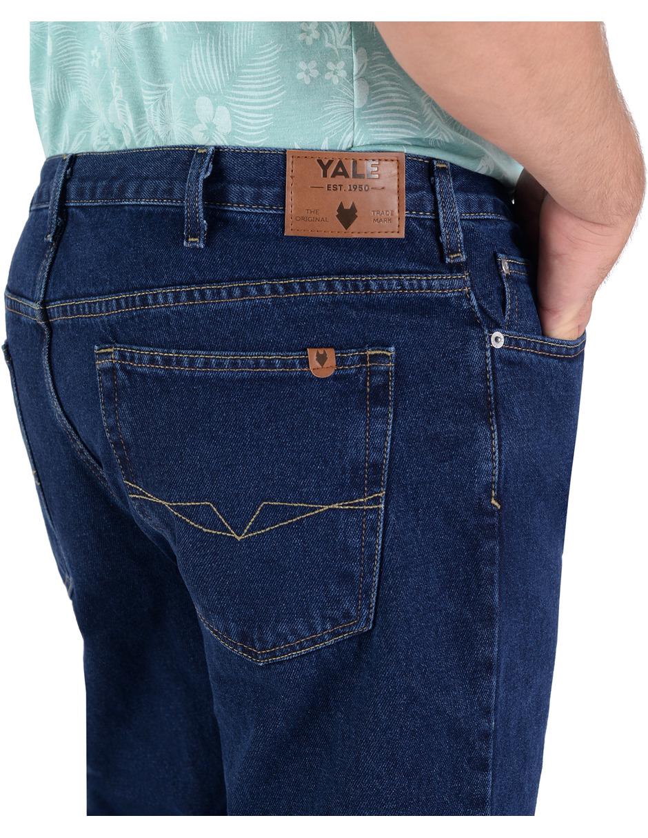 Jeans straight lavado obscuro para hombre 4