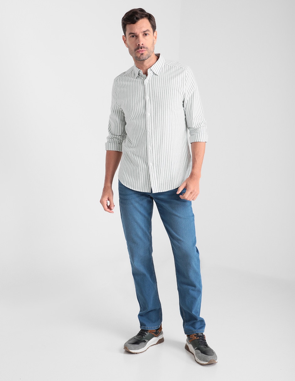 Jeans slim Savane lavado claro para hombre 3