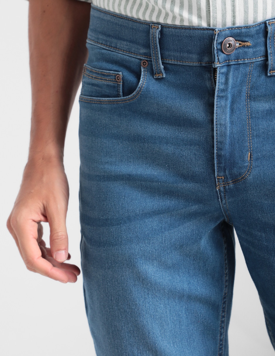 Jeans slim Savane lavado claro para hombre 4
