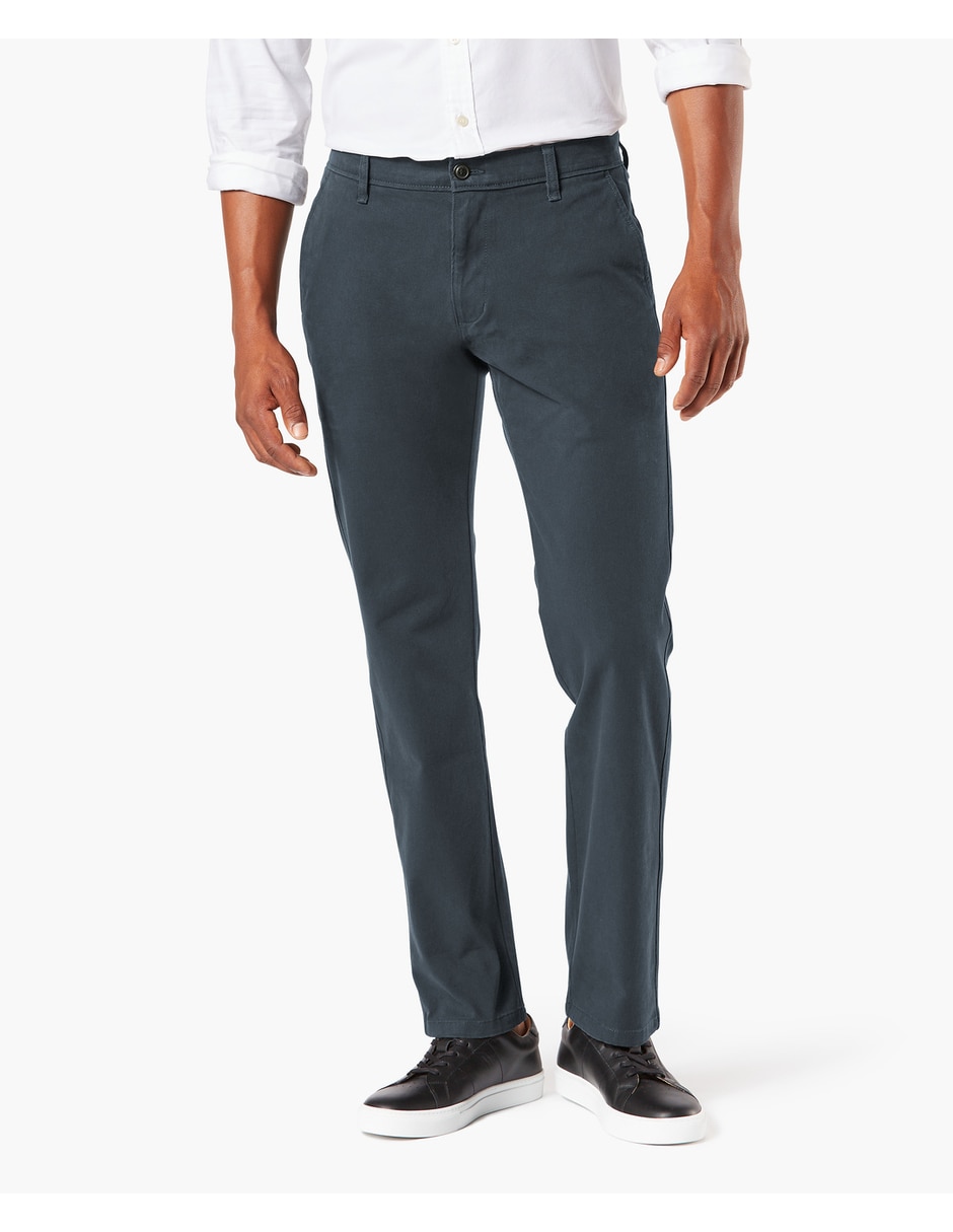 Pantalón casual chino recto de algodón para hombre 1