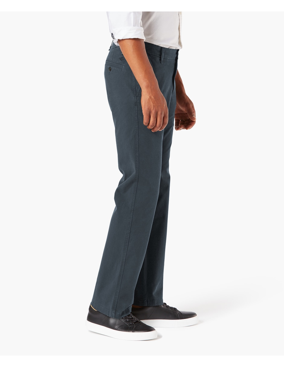 Pantalón casual chino recto de algodón para hombre 2