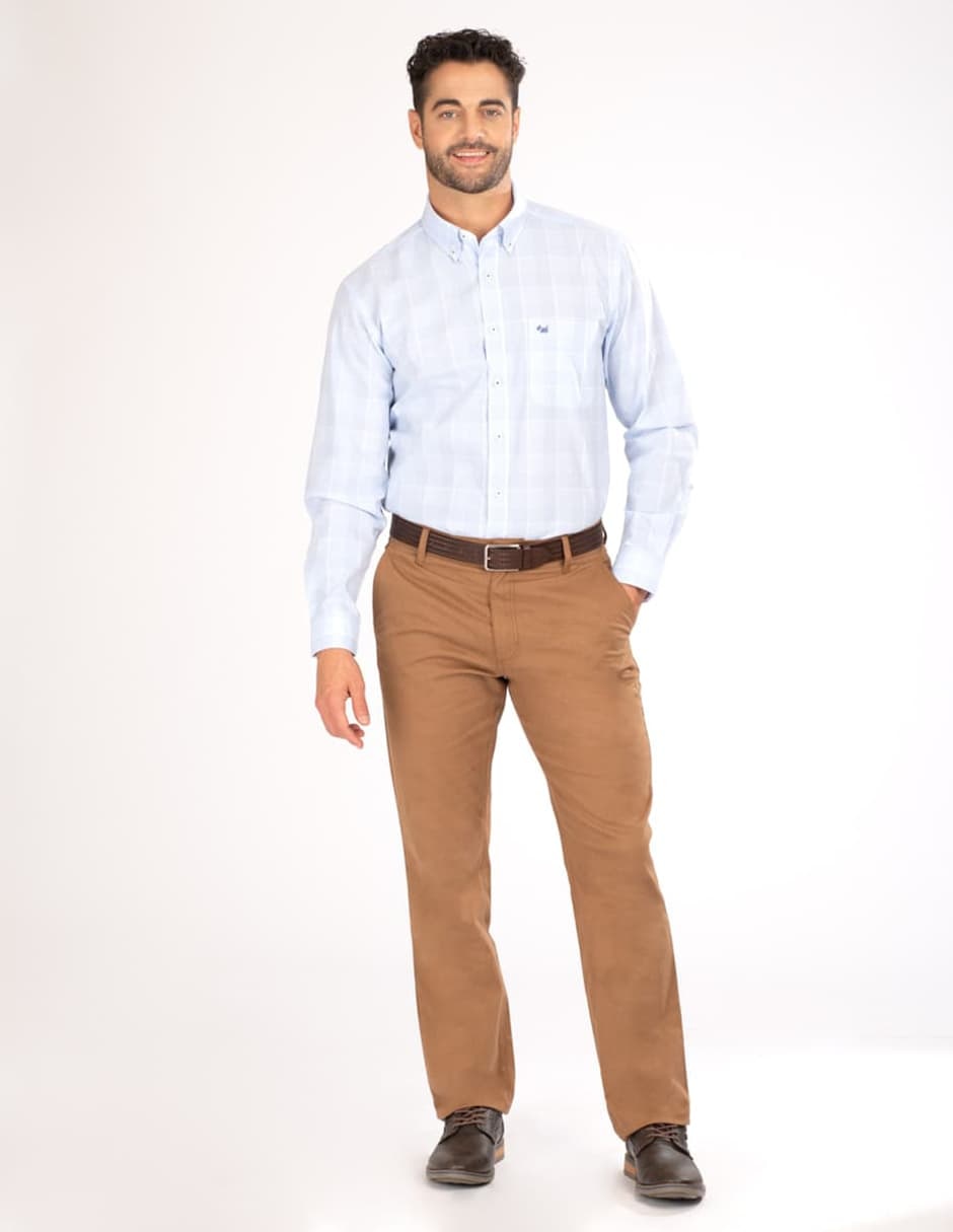 Pantalón chino recto de algodón para hombre 2