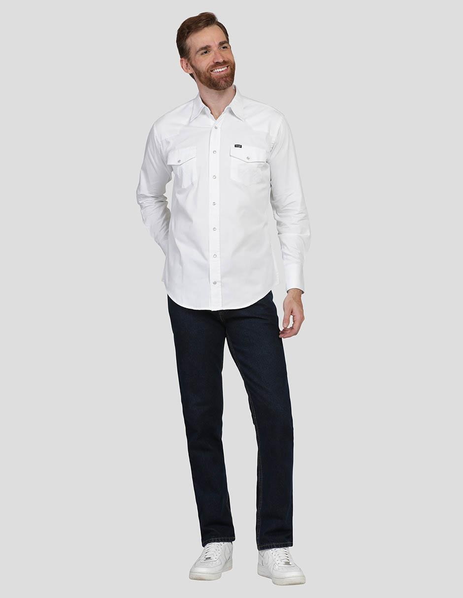 Camisa casual Wrangler de algodón manga larga para hombre