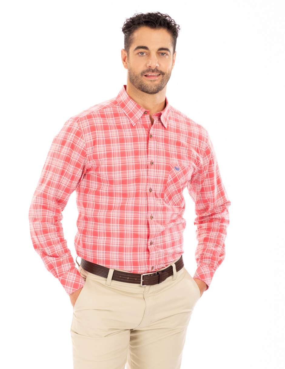 Camisa casual Ferrioni manga larga para hombre 