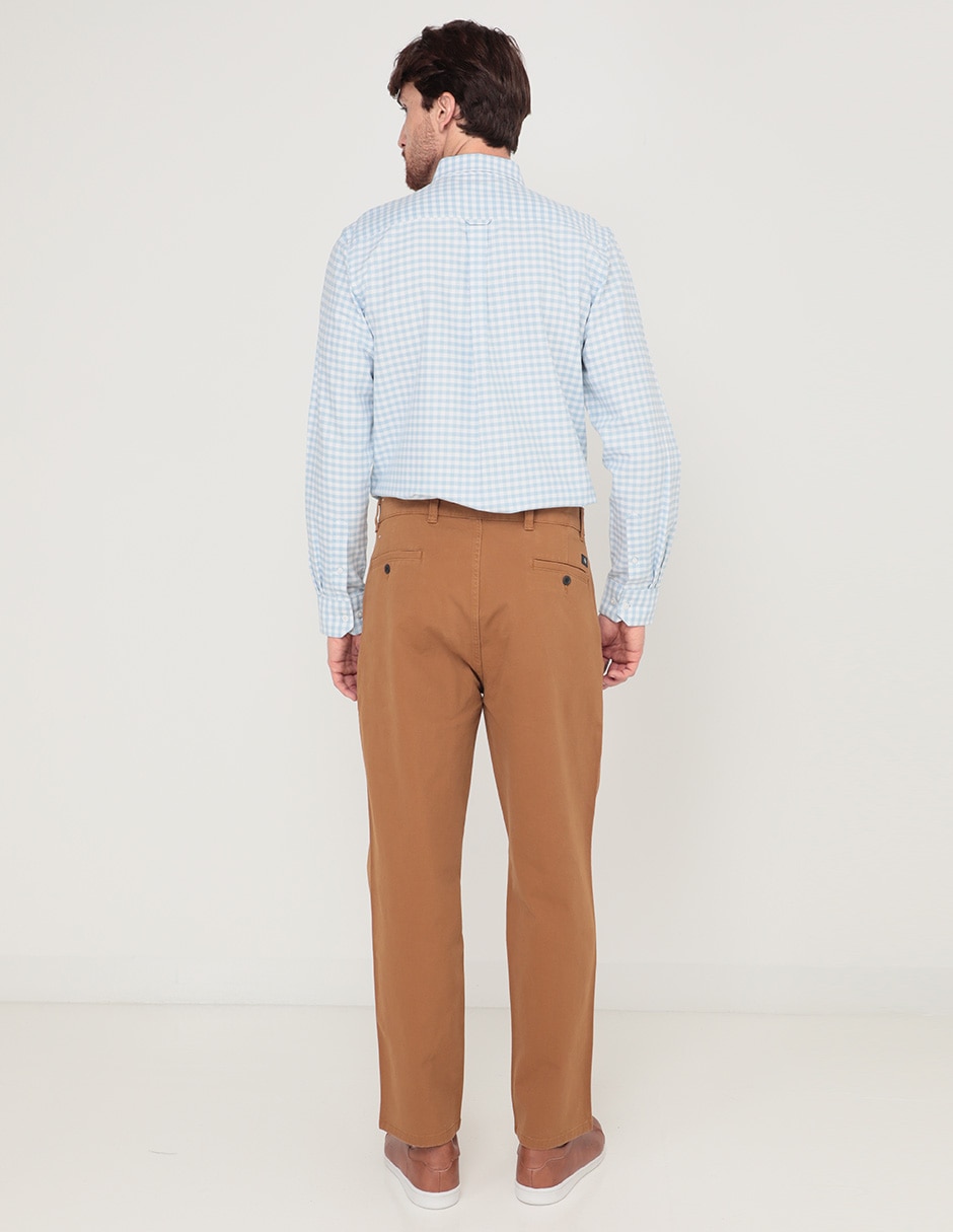 Pantalón casual regular recto de algodón para hombre 2