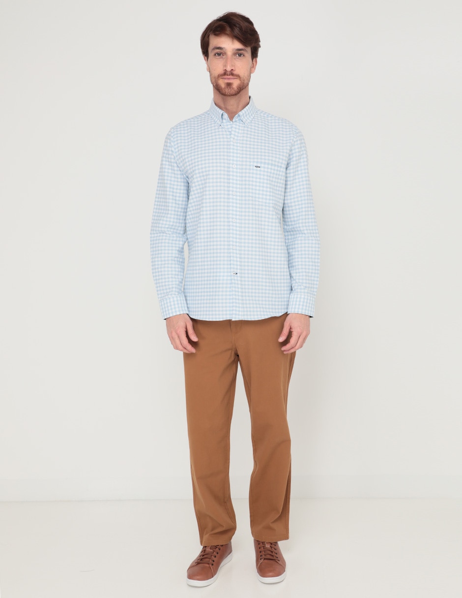 Pantalón casual regular recto de algodón para hombre 3