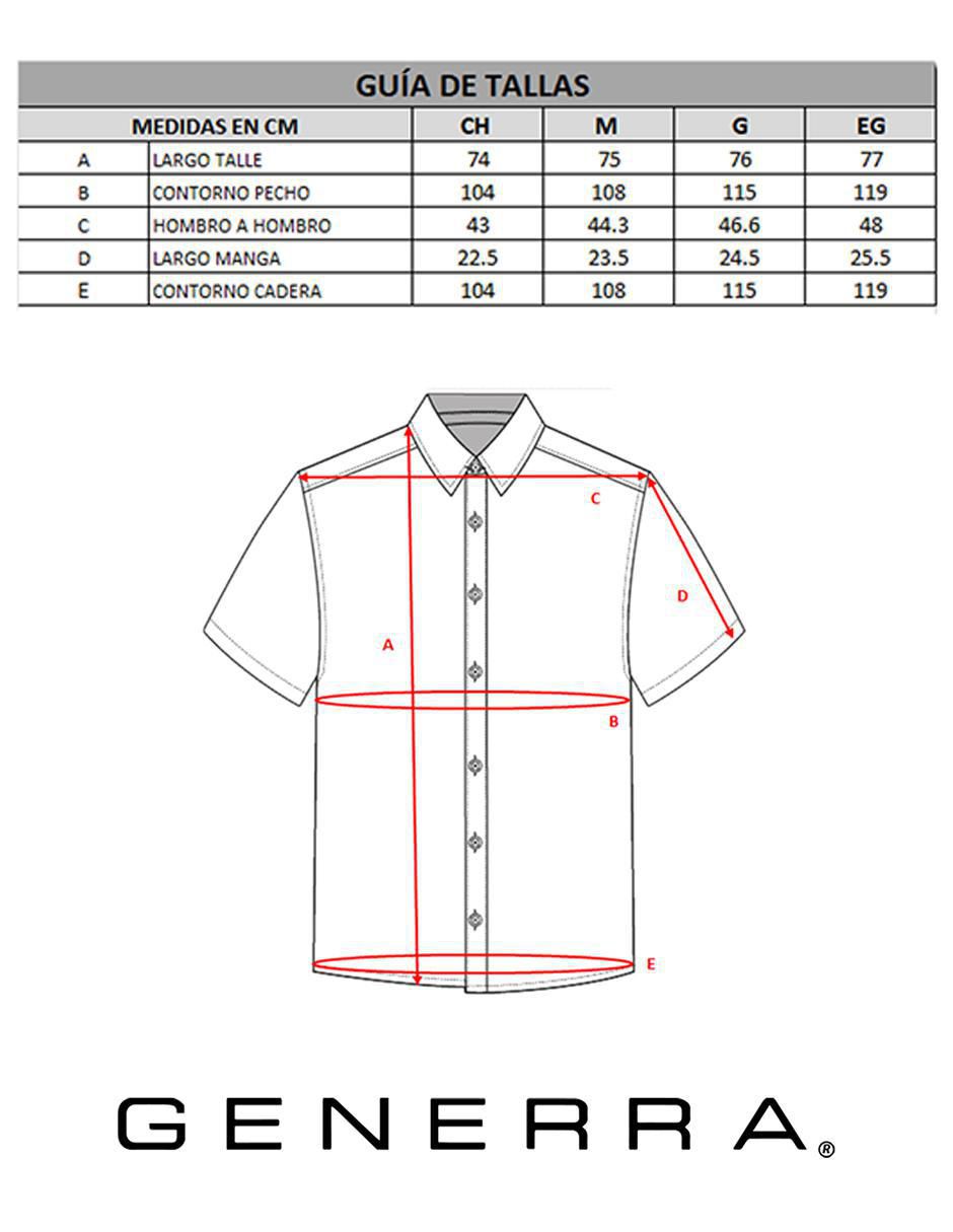 Camisa casual Generra manga corta para hombre