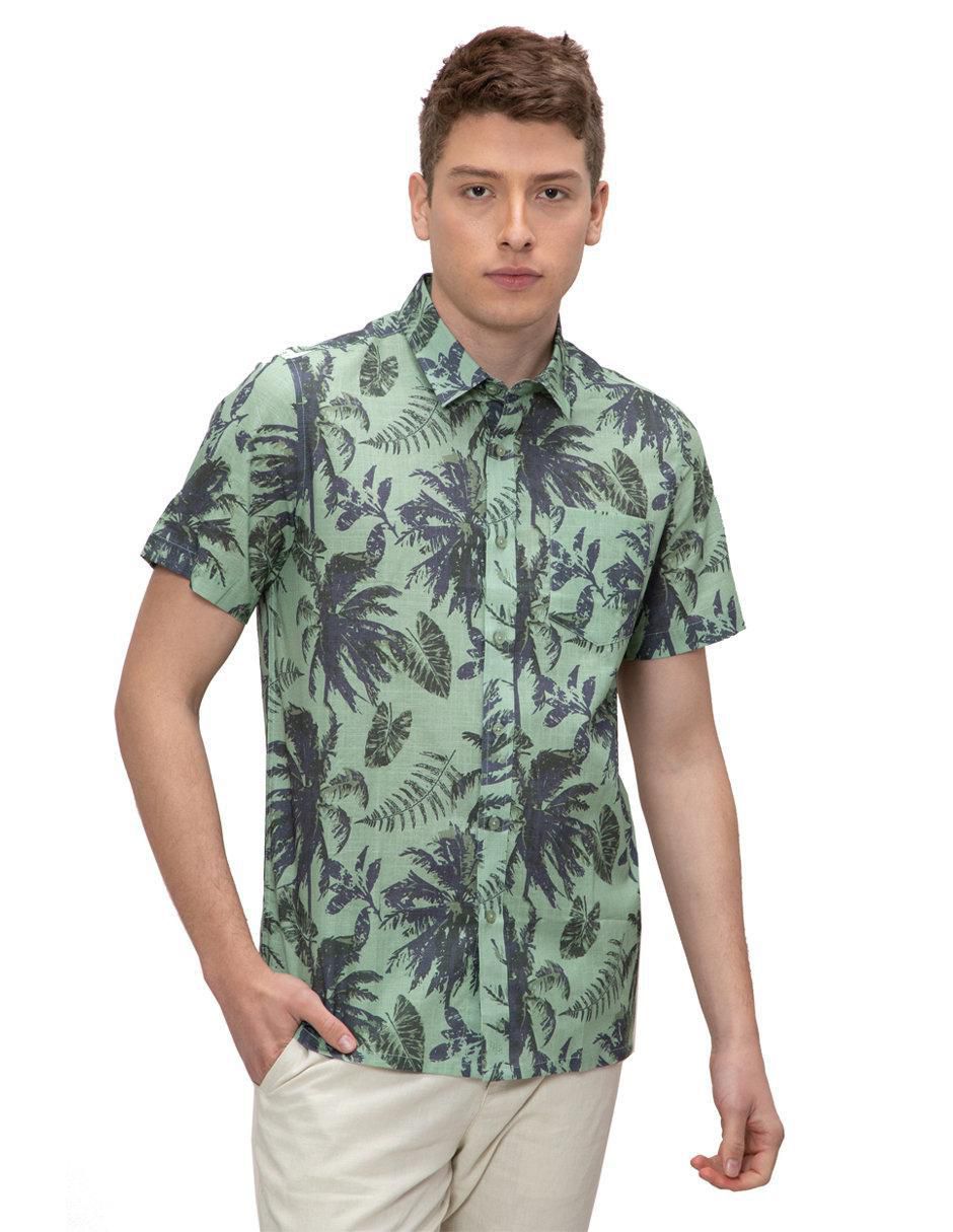 Camisa casual de manga corta para hombre