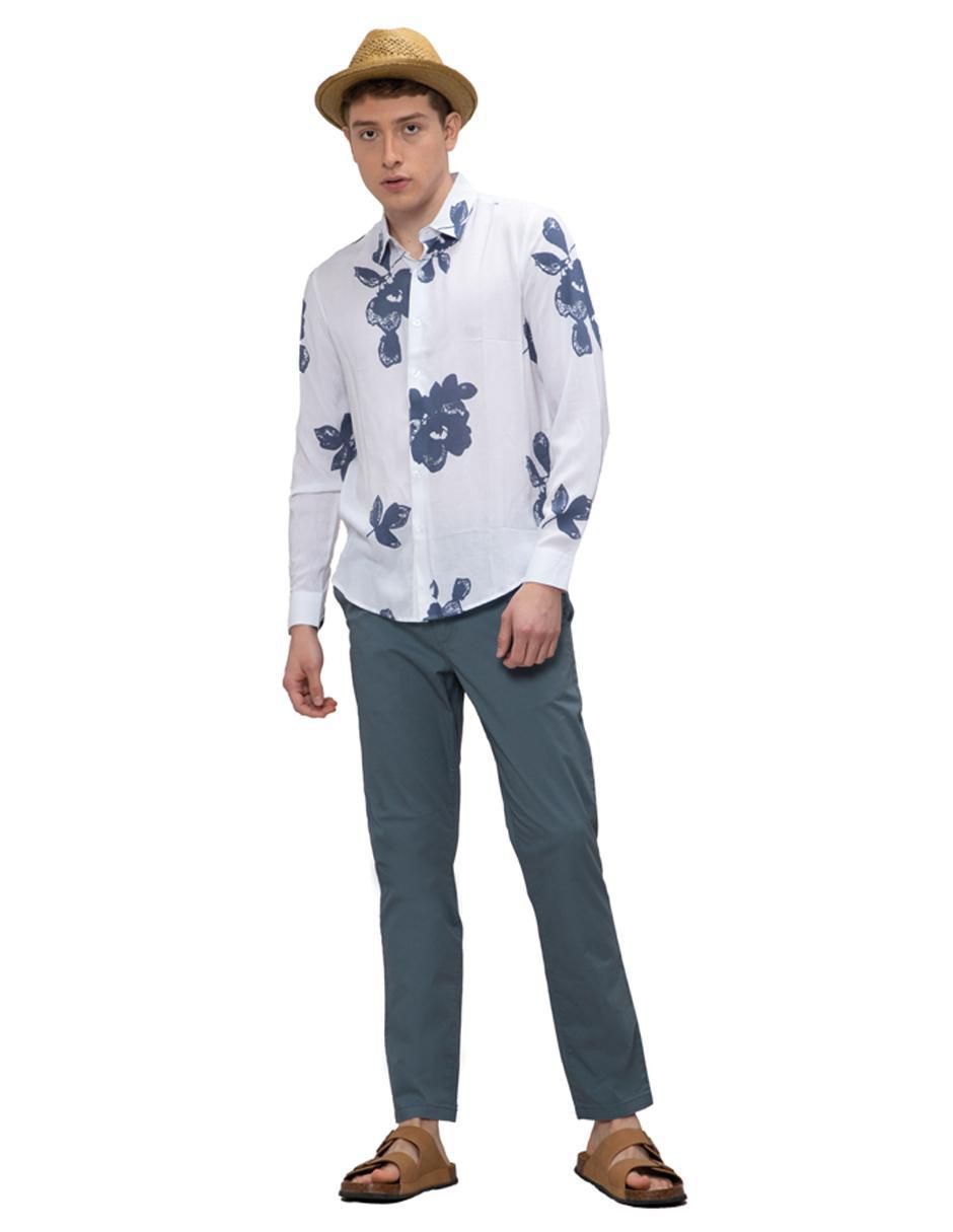 Camisa casual de algodón manga larga para hombre 4