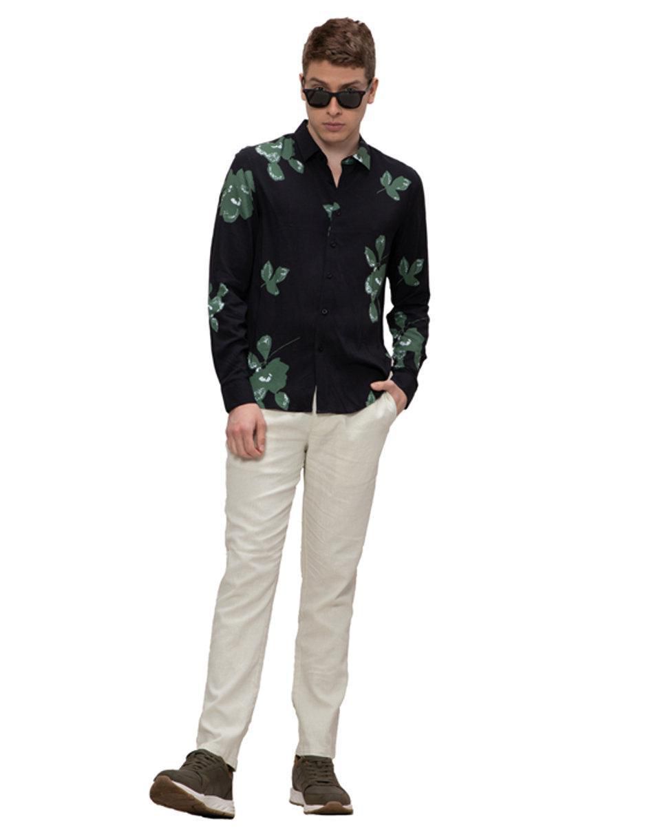 Camisa casual Generra manga larga para hombre