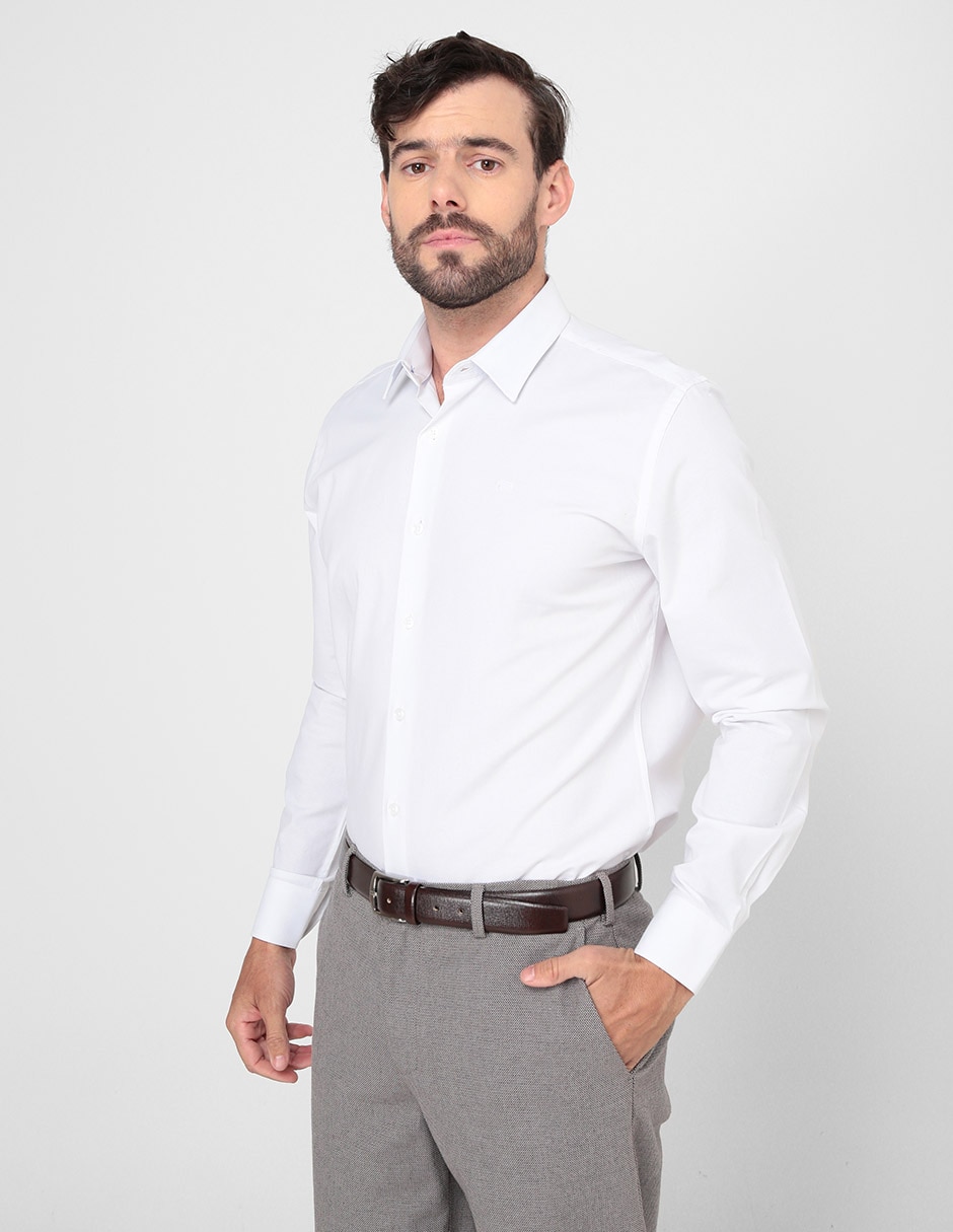 Camisa casual Oscar de la Renta de algodón manga larga para hombre