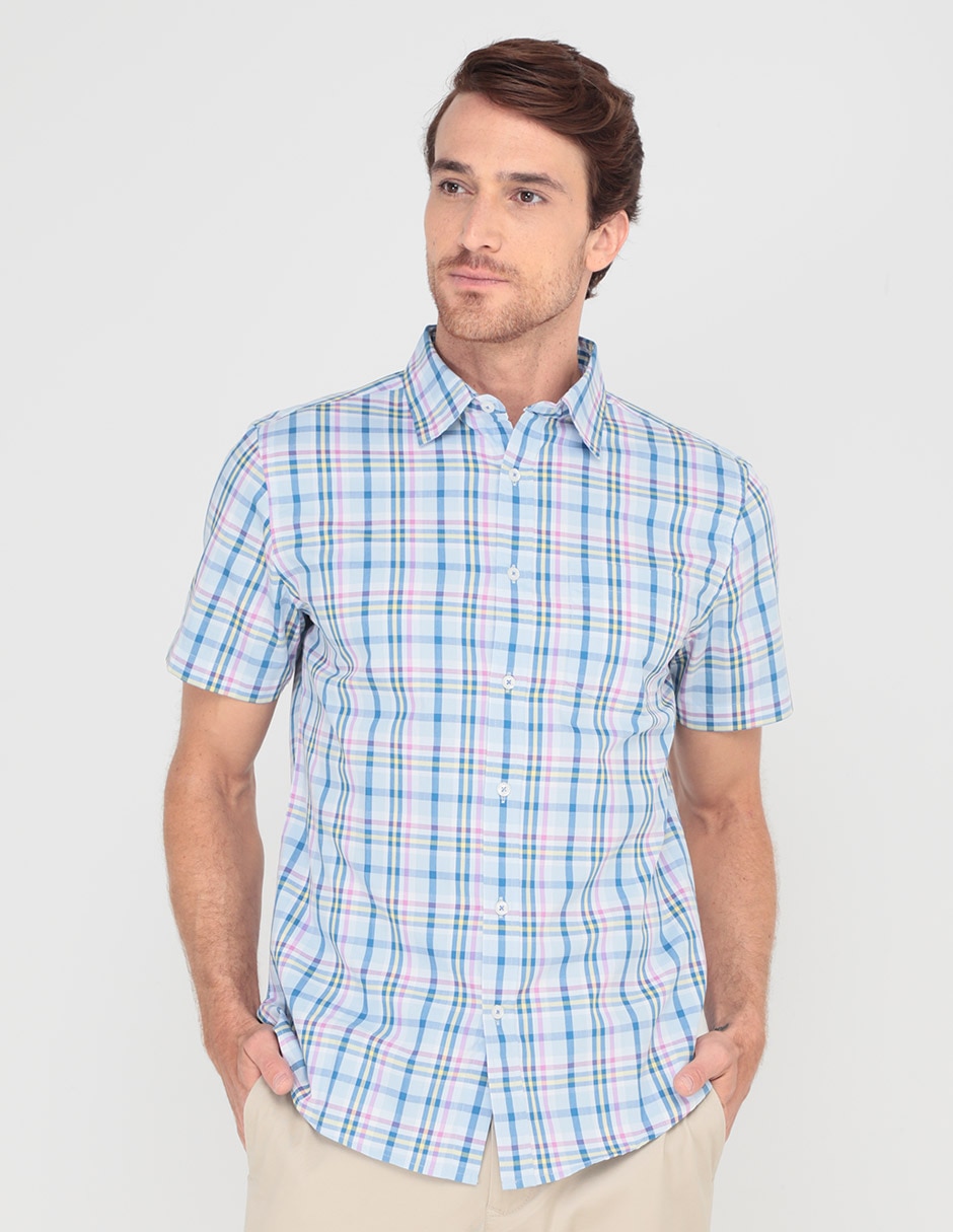 Camisa casual de algodón manga corta para hombre 1