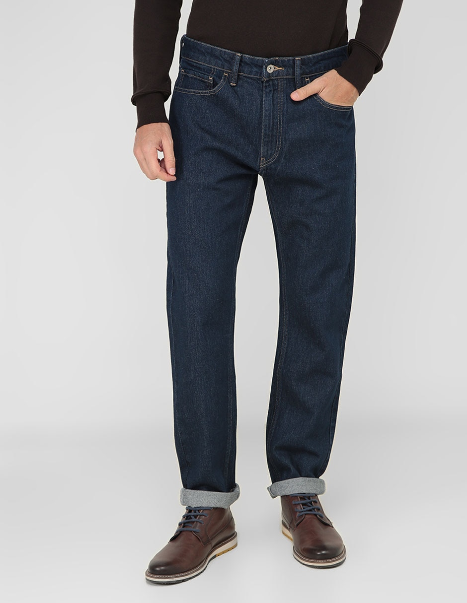 Jeans slim lavado obscuro para hombre 1