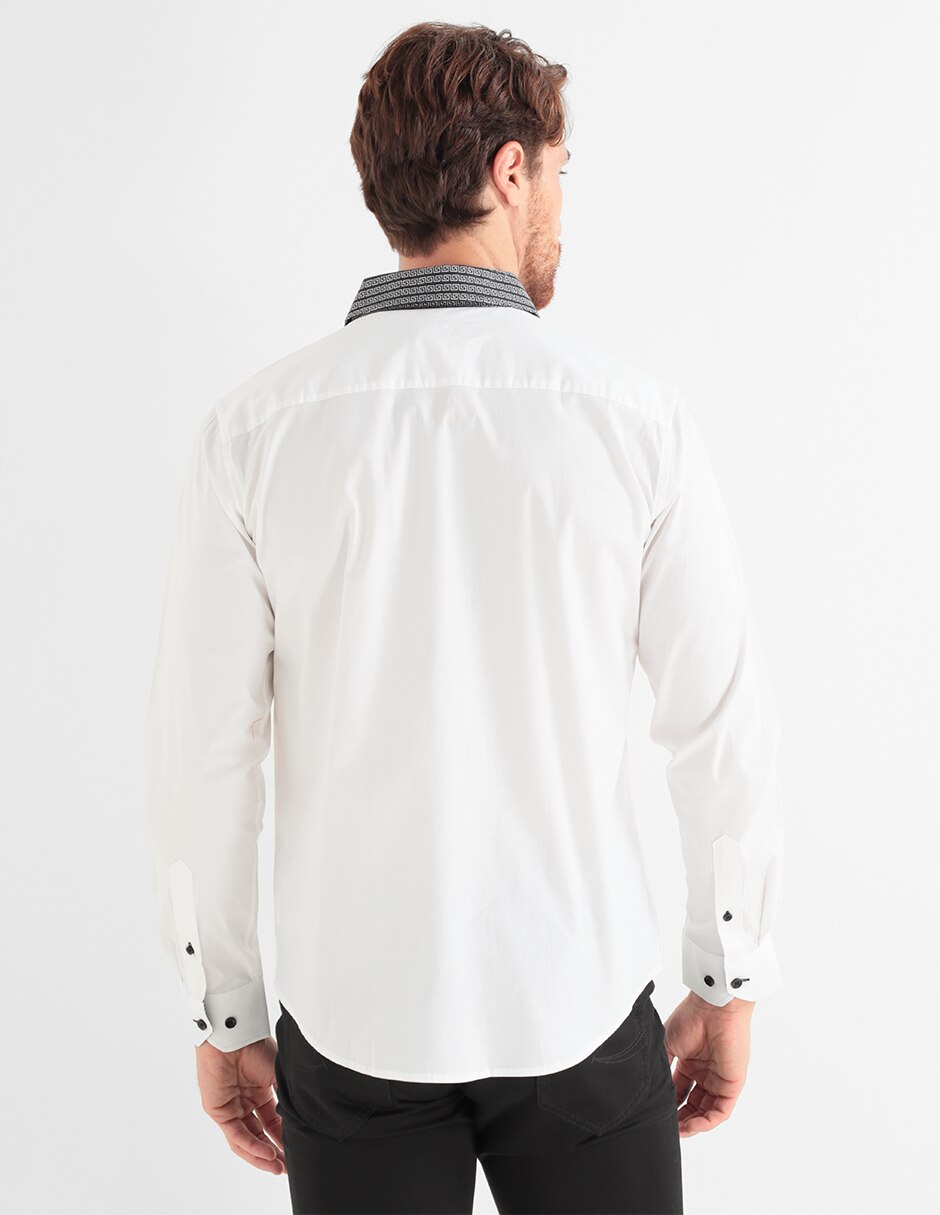 Camisa casual Pavini de algodón manga larga para hombre