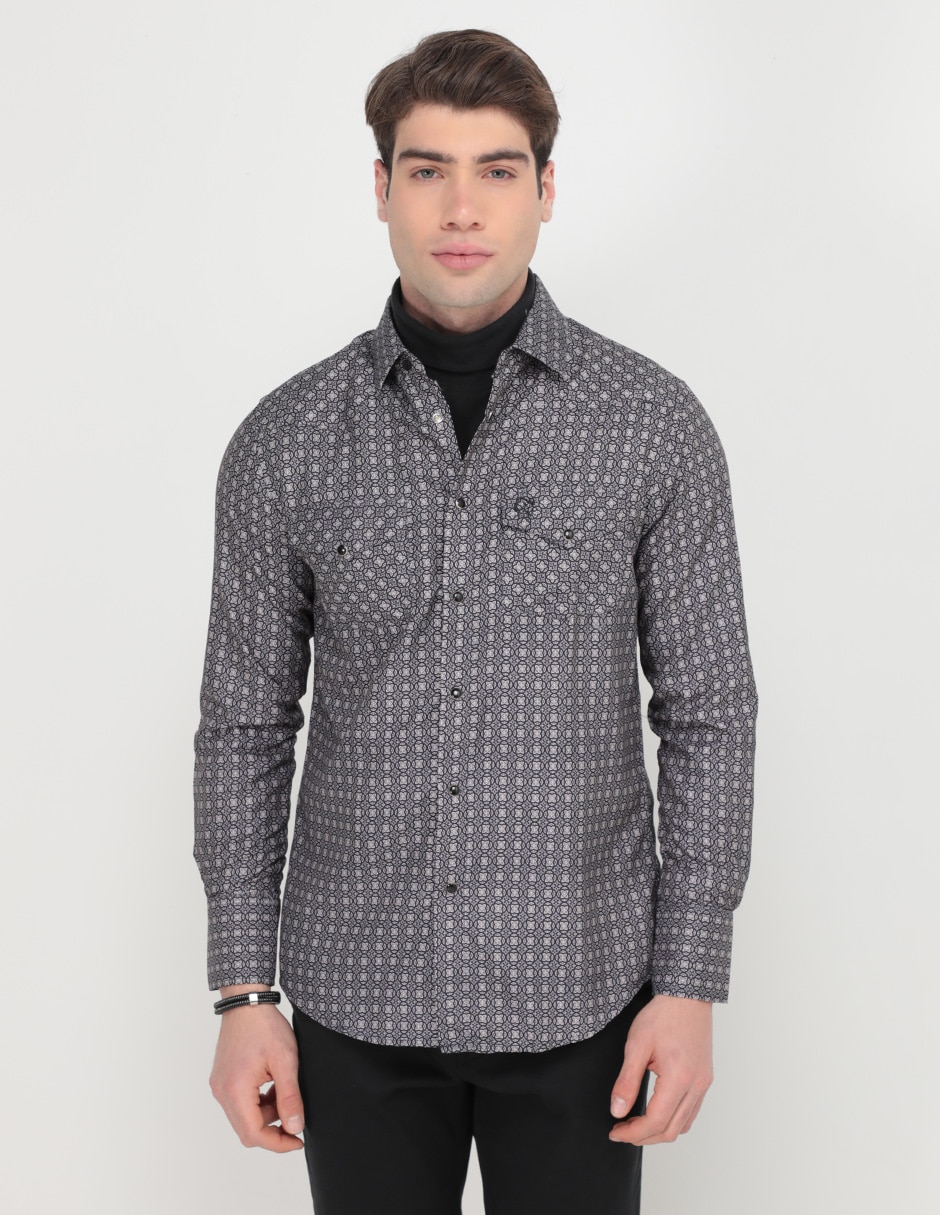 Camisa casual Pavini de algod n manga larga para hombre Liverpool