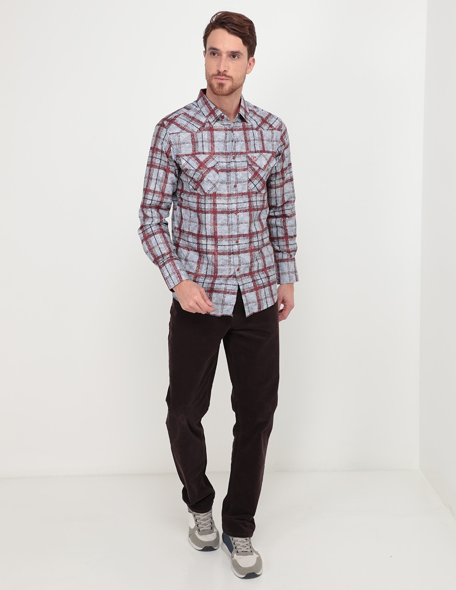 Camisa casual de algodón manga larga para hombre 5