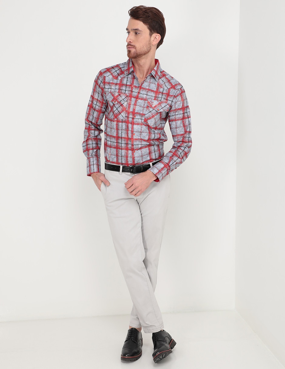 Camisa casual de algodón manga larga para hombre 5