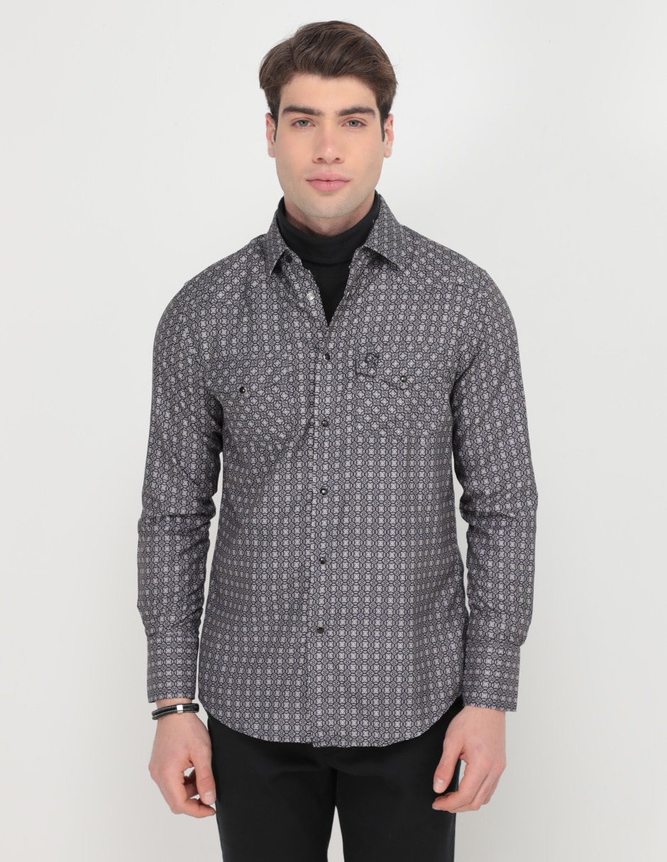 Camisa casual de algodón manga larga para hombre Camisa casual de algodón manga larga para hombre