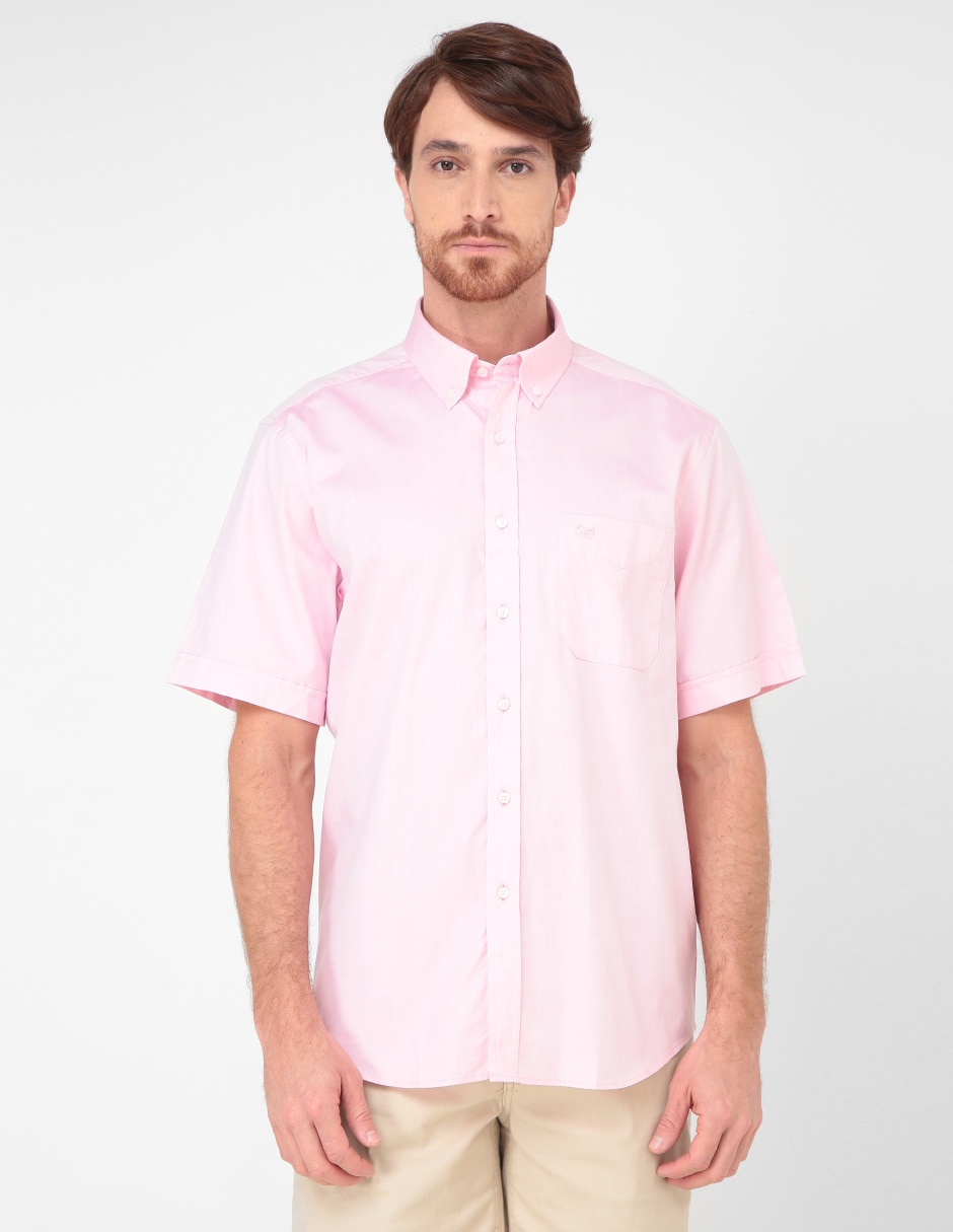 Camisa casual de algodón manga corta para hombre