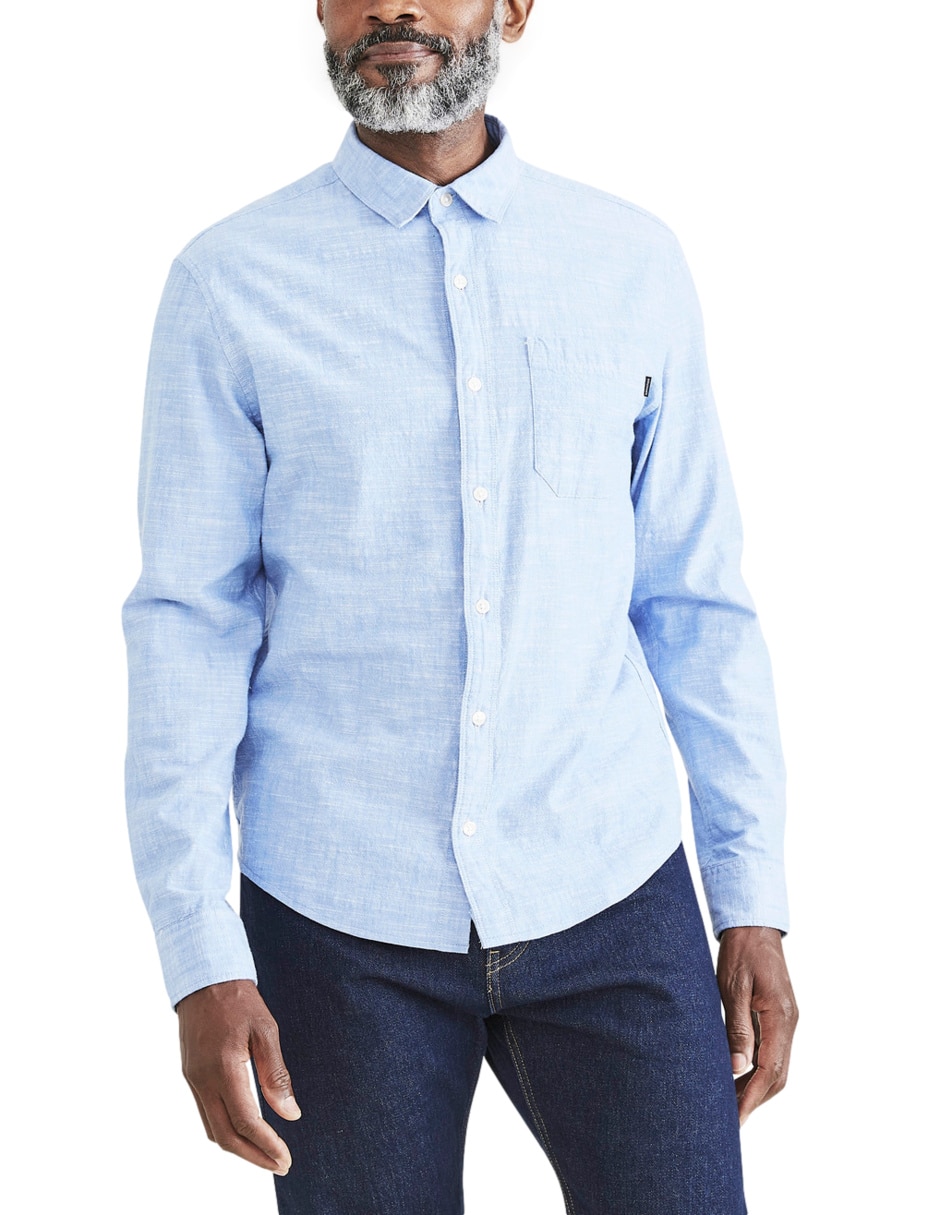 Camisa casual de algodón manga larga para hombre 1