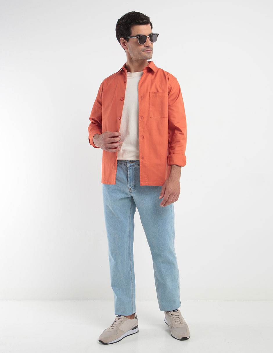 Jeans regular lavado claro para hombre 3