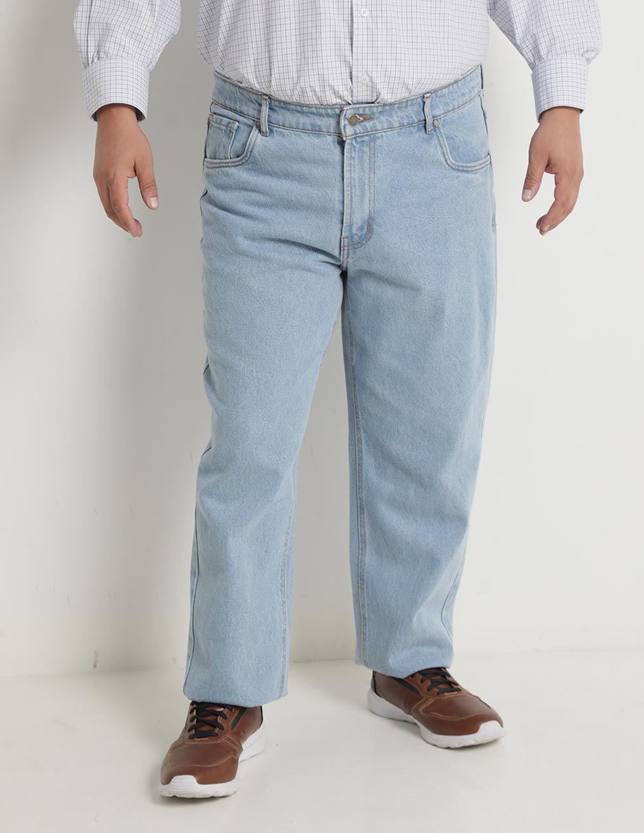 Jeans straight lavado claro para hombre