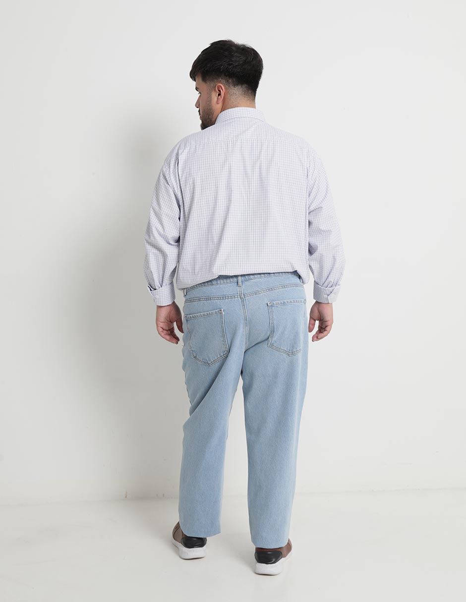 Jeans straight lavado claro para hombre 2