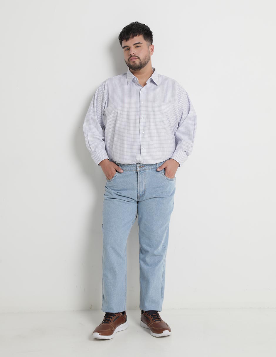 Jeans straight lavado claro para hombre 3