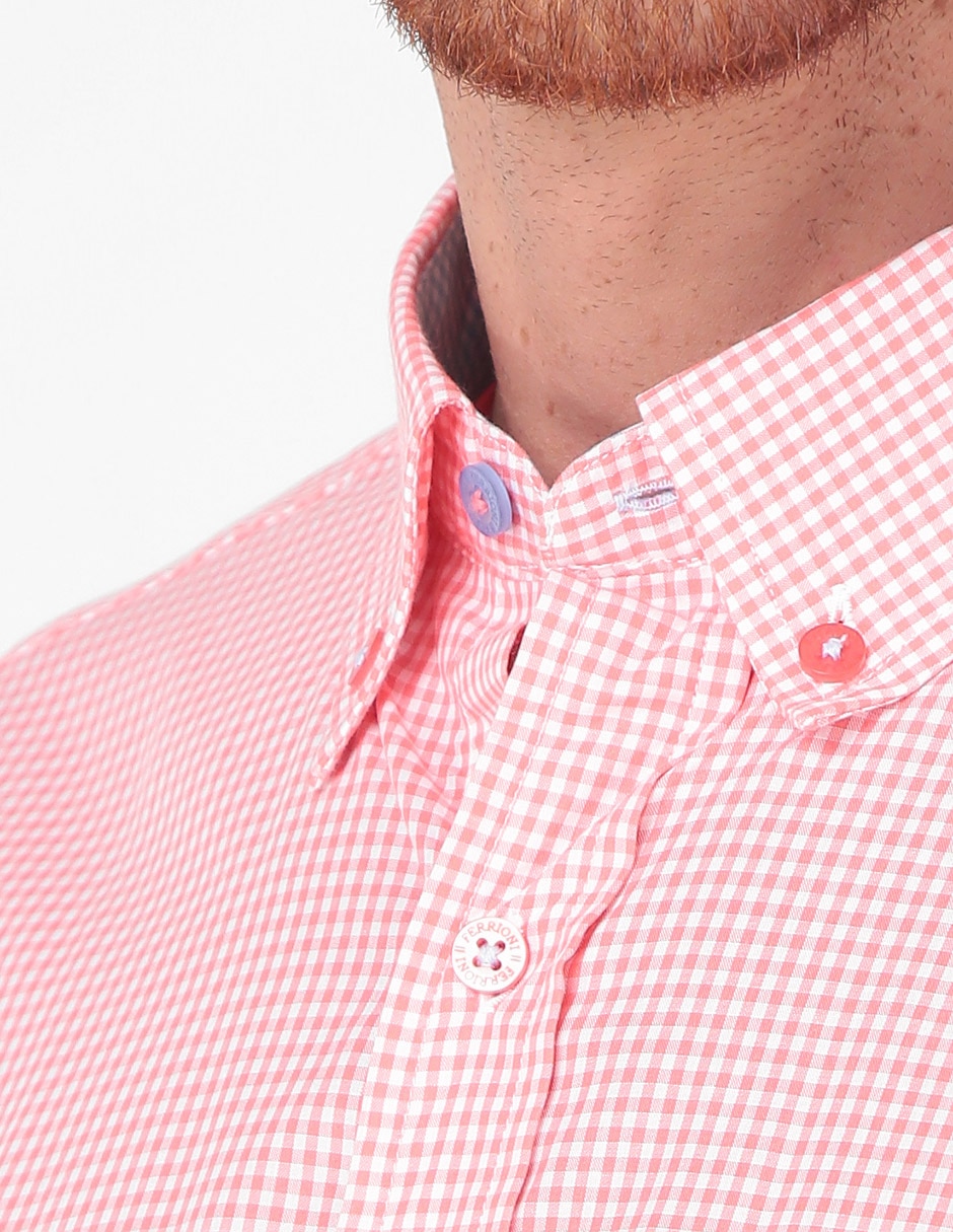 CAMISA FERRIONI M5711T REG, XG, SALMÓN